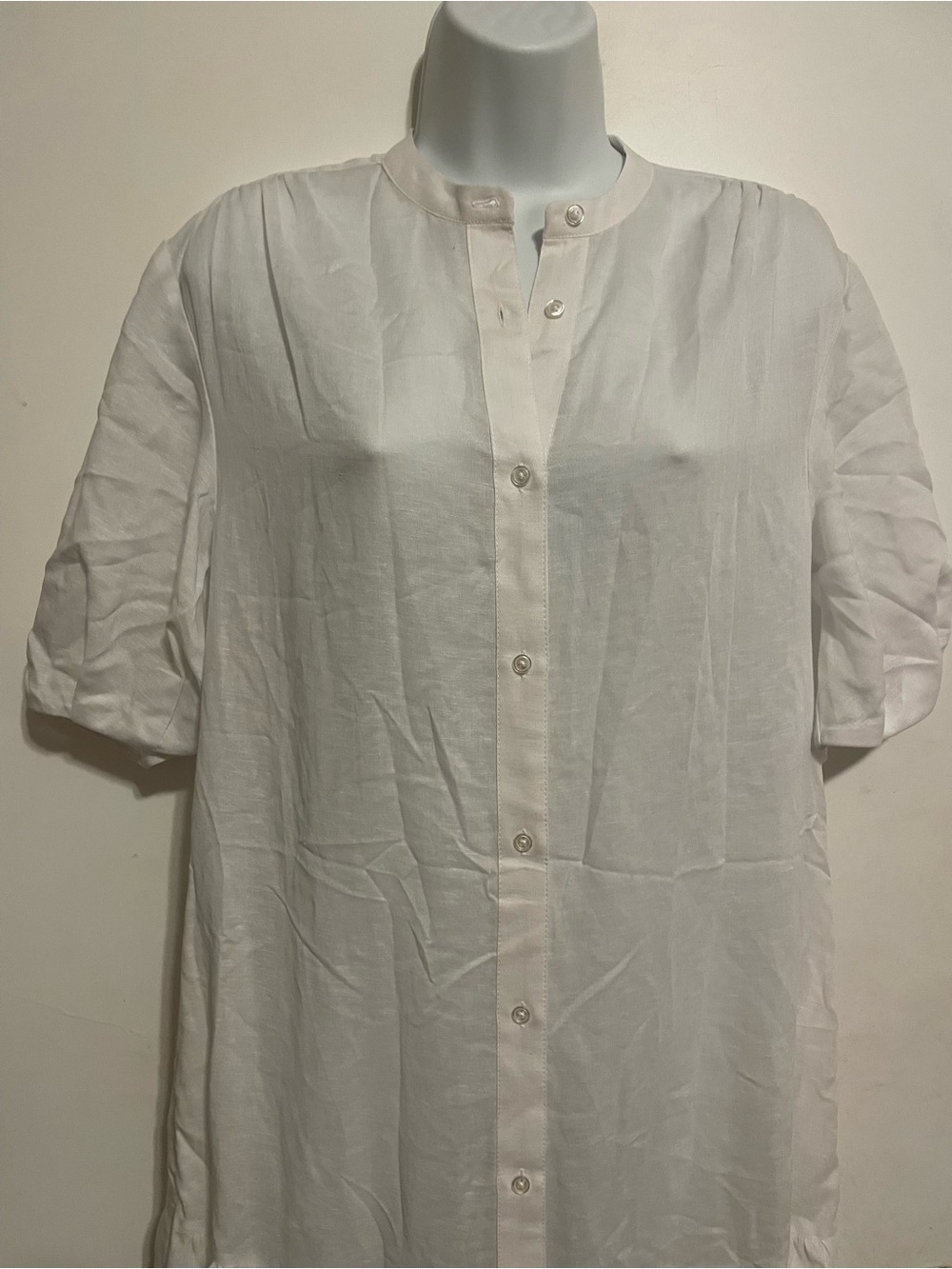 Banana Republic White Button-Up Short Sleeve dress